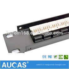 Panneau de connexion vocale téléphonique RJ11 à 25 ports / 1U 19 &quot;110 bloc de câblage type cat3 / cat5e cat6 Gestion des câbles RJ45